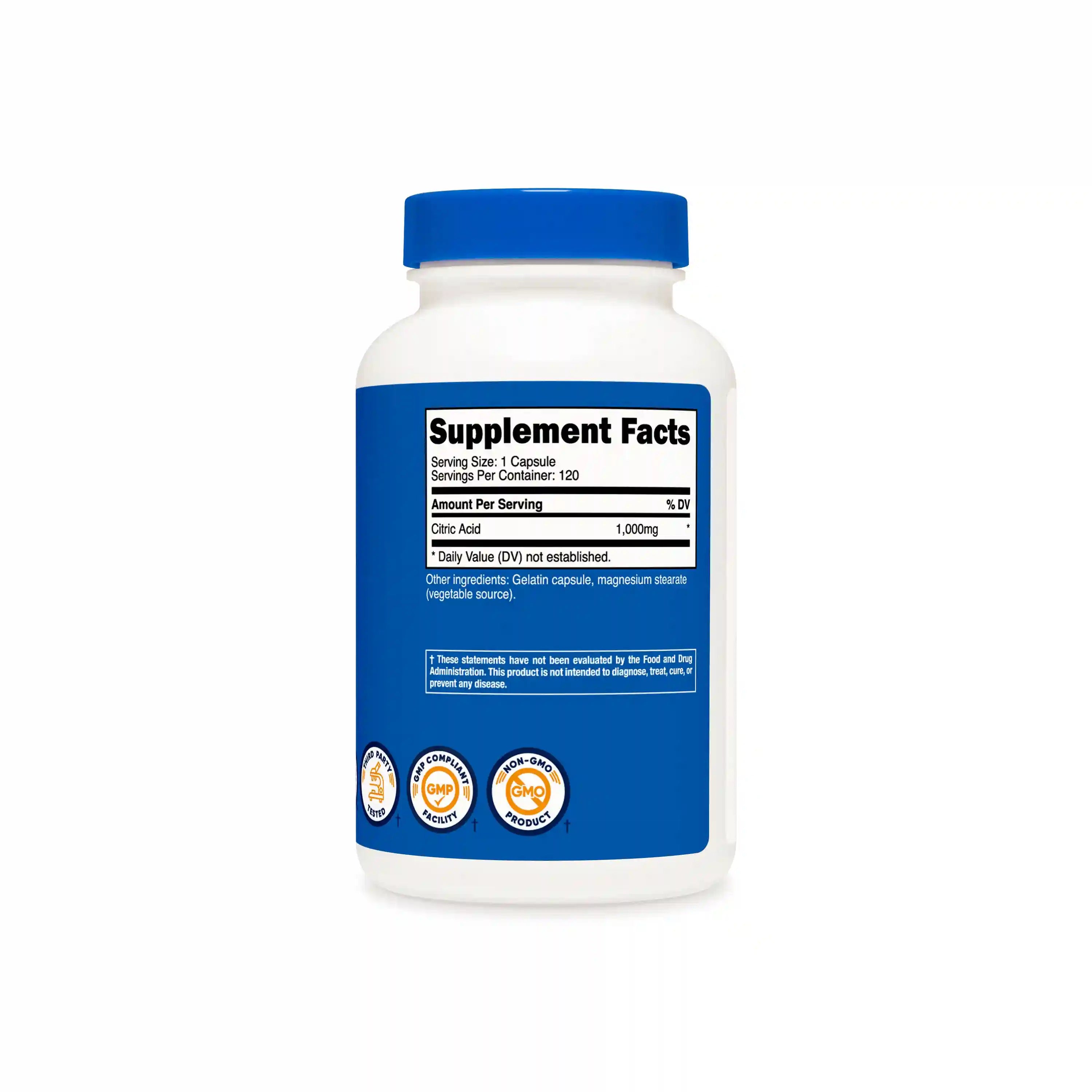 Nutricost Citric Acid Capsules Secondary image