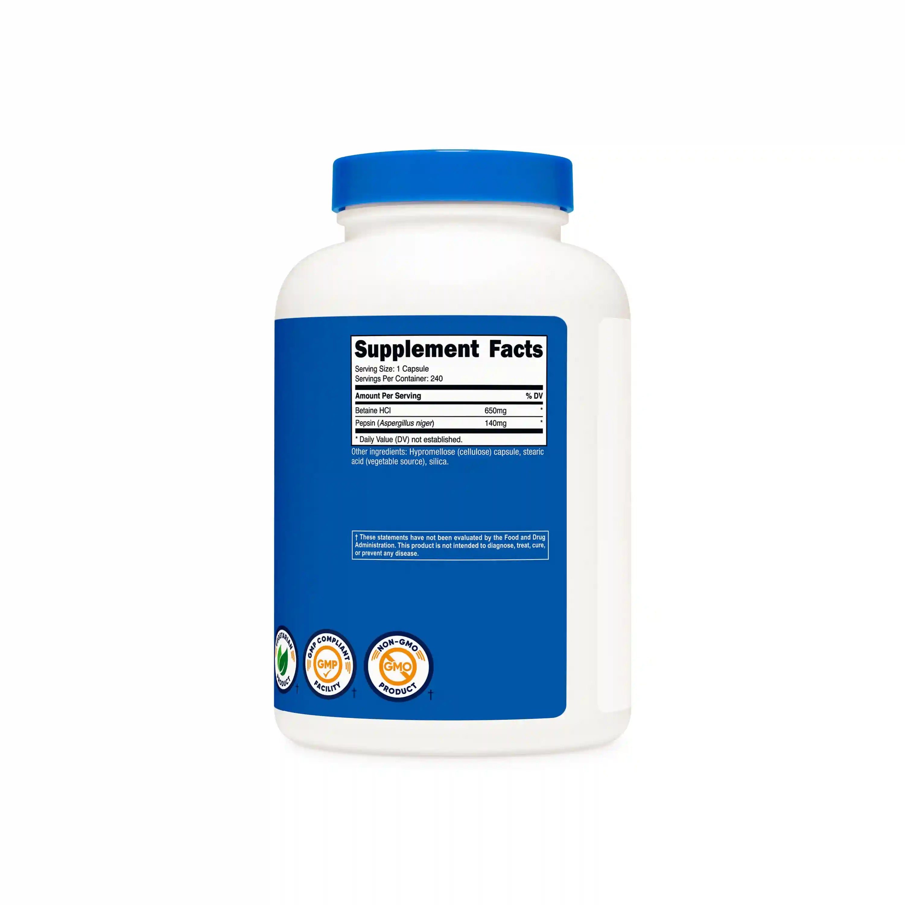 Nutricost Betaine HCI + Pepsin Capsules Secondary image