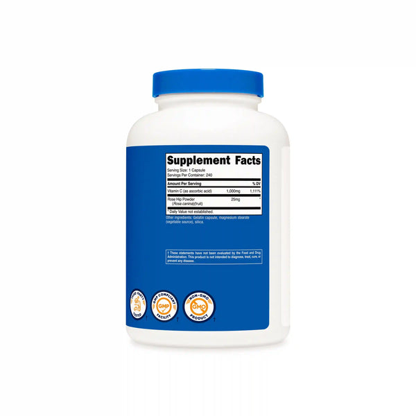 Nutricost Vitamin C with Rose Hips Capsules