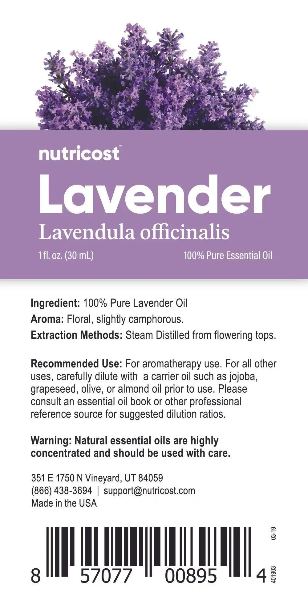 Nutricost Essential Oils (100% Pure Oregano, Peppermint, Melaleuca, or Lavender Oil)