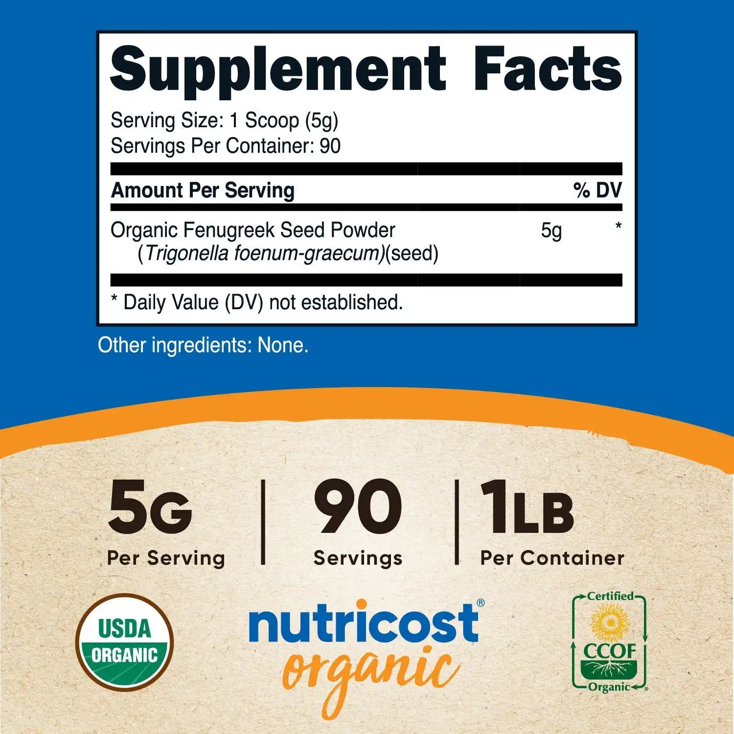 Nutricost Organic Fenugreek Powder (1 LB) Secondary image
