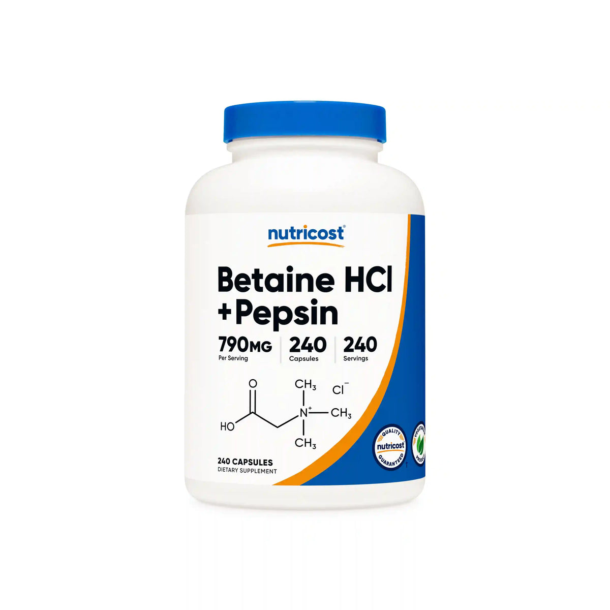 Nutricost Betaine HCI + Pepsin Capsules Main image