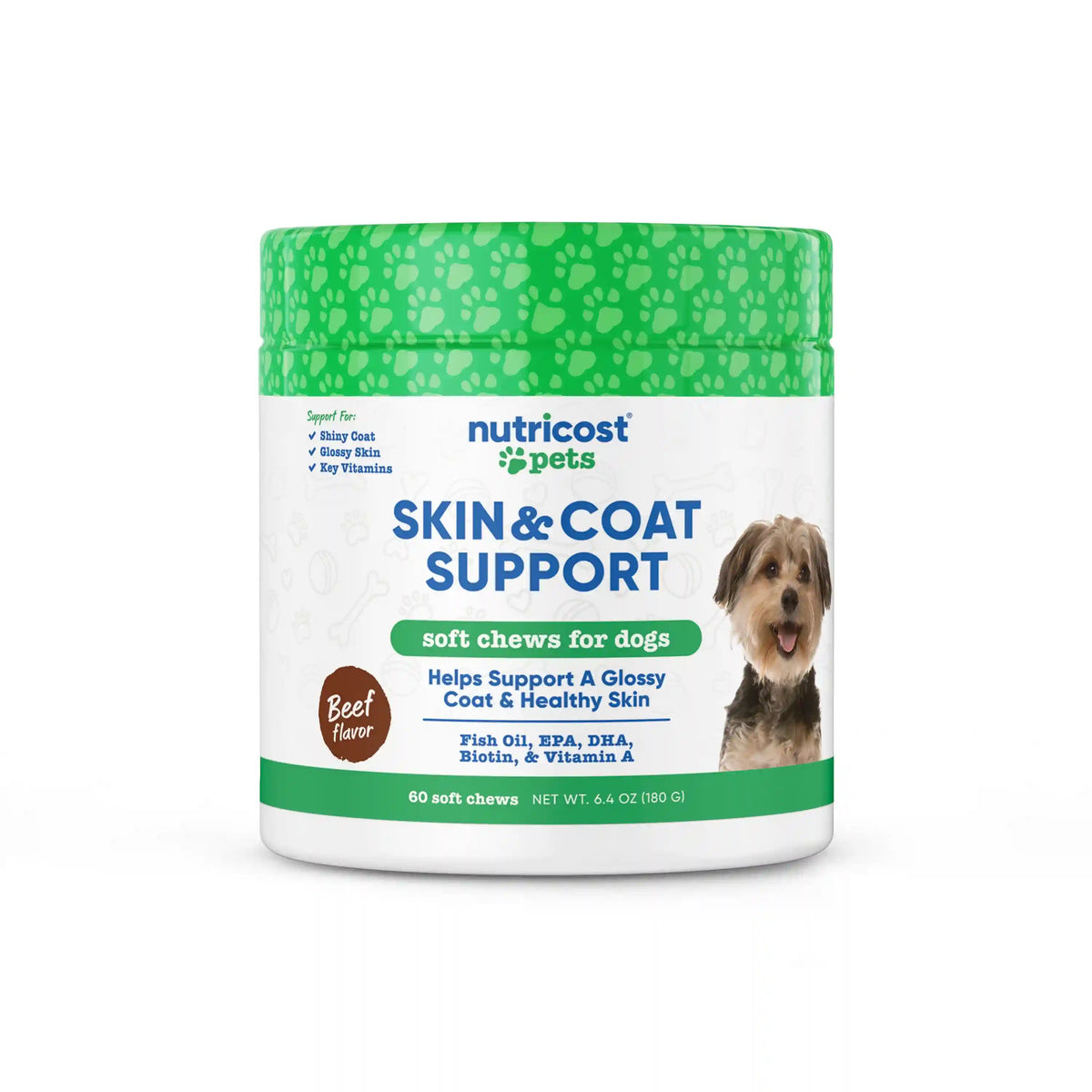 Nutricost Pets Skin & Coat Support [60 Chews] [Beef] Main image