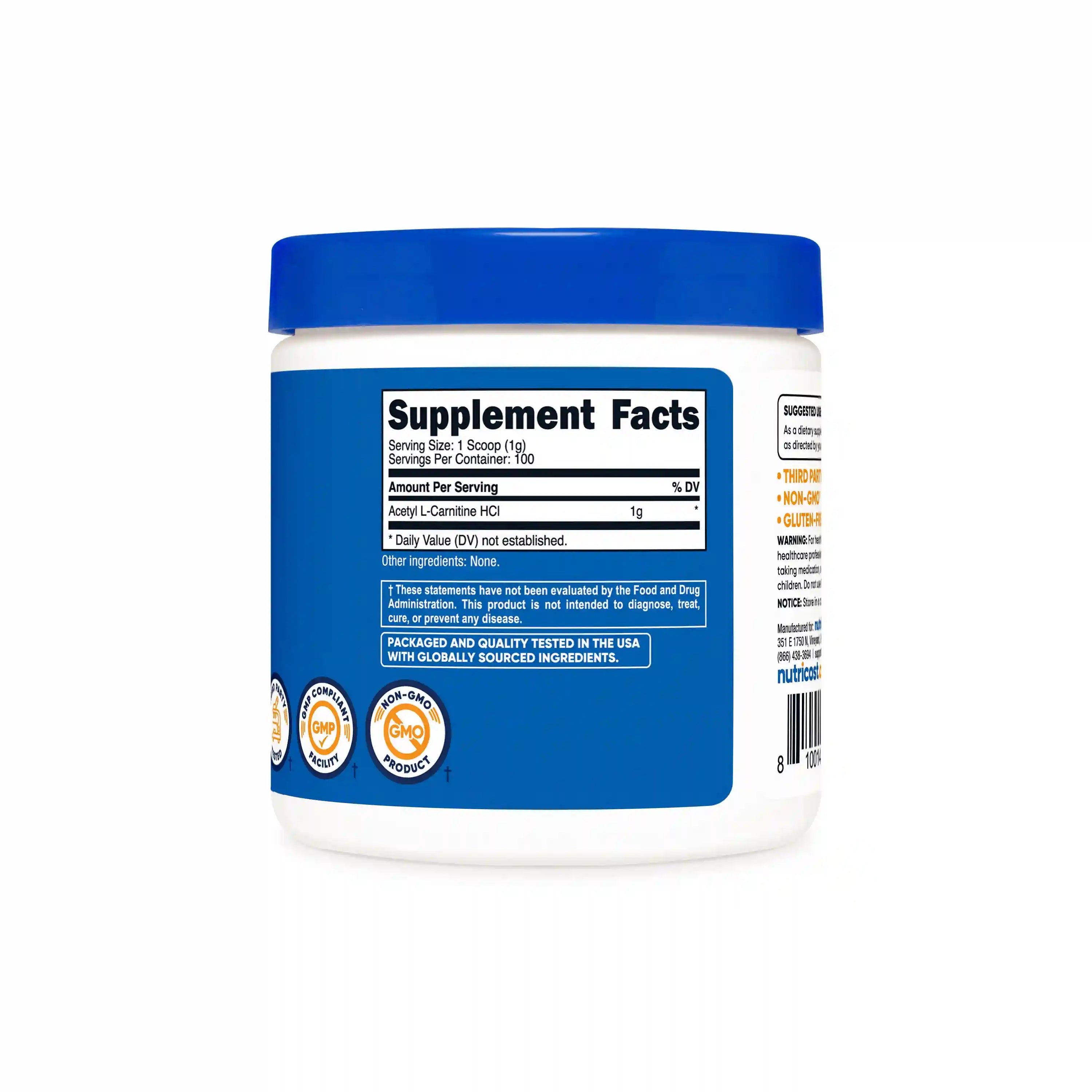 Nutricost Acetyl L-Carnitine Powder Secondary image