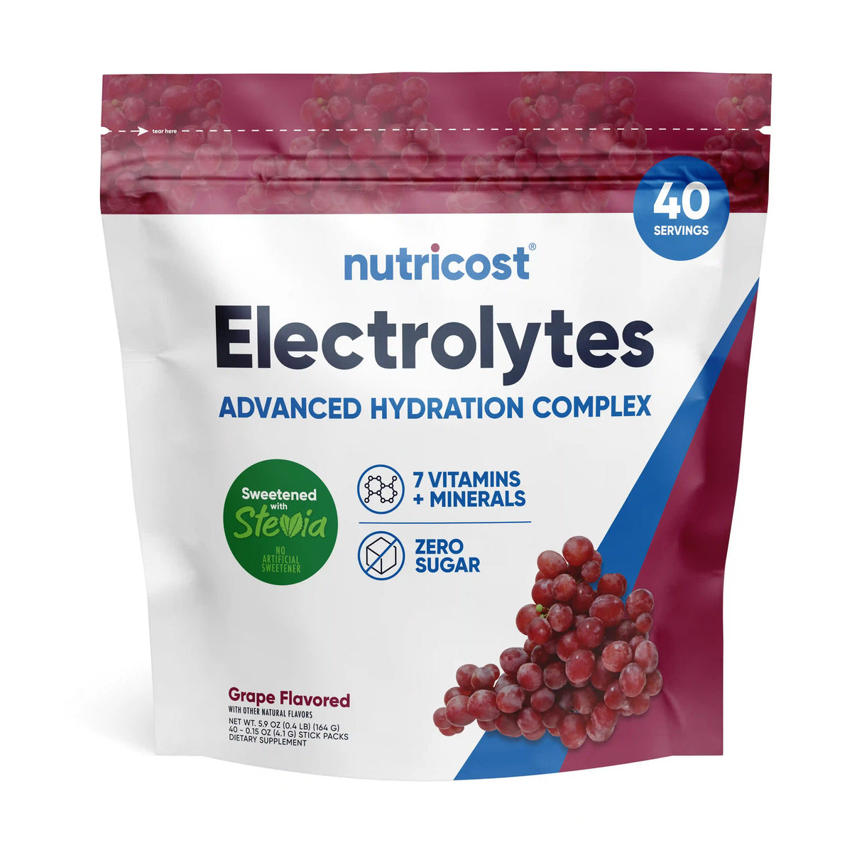Nutricost Electrolytes Hydration Stick Packs (40 Pack) Main image