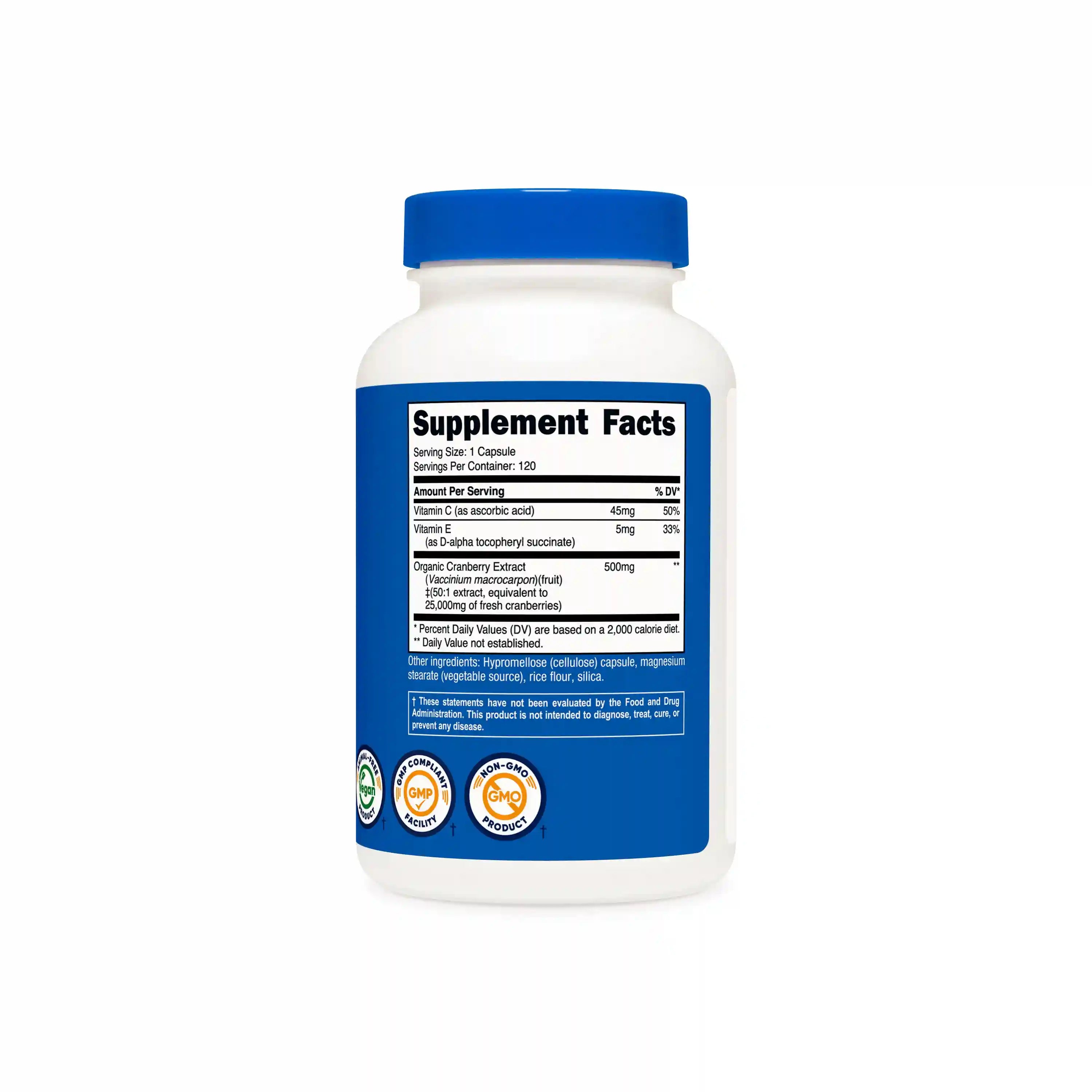 Nutricost Cranberry Extract Capsules (With Vitamin C & E) Secondary image