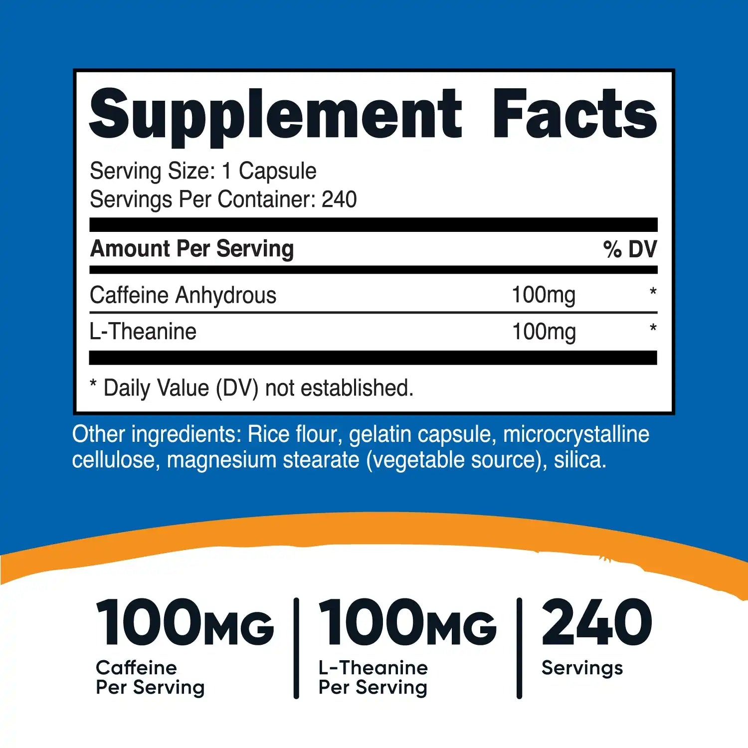 Nutricost Caffeine + L-Theanine Capsules Secondary image