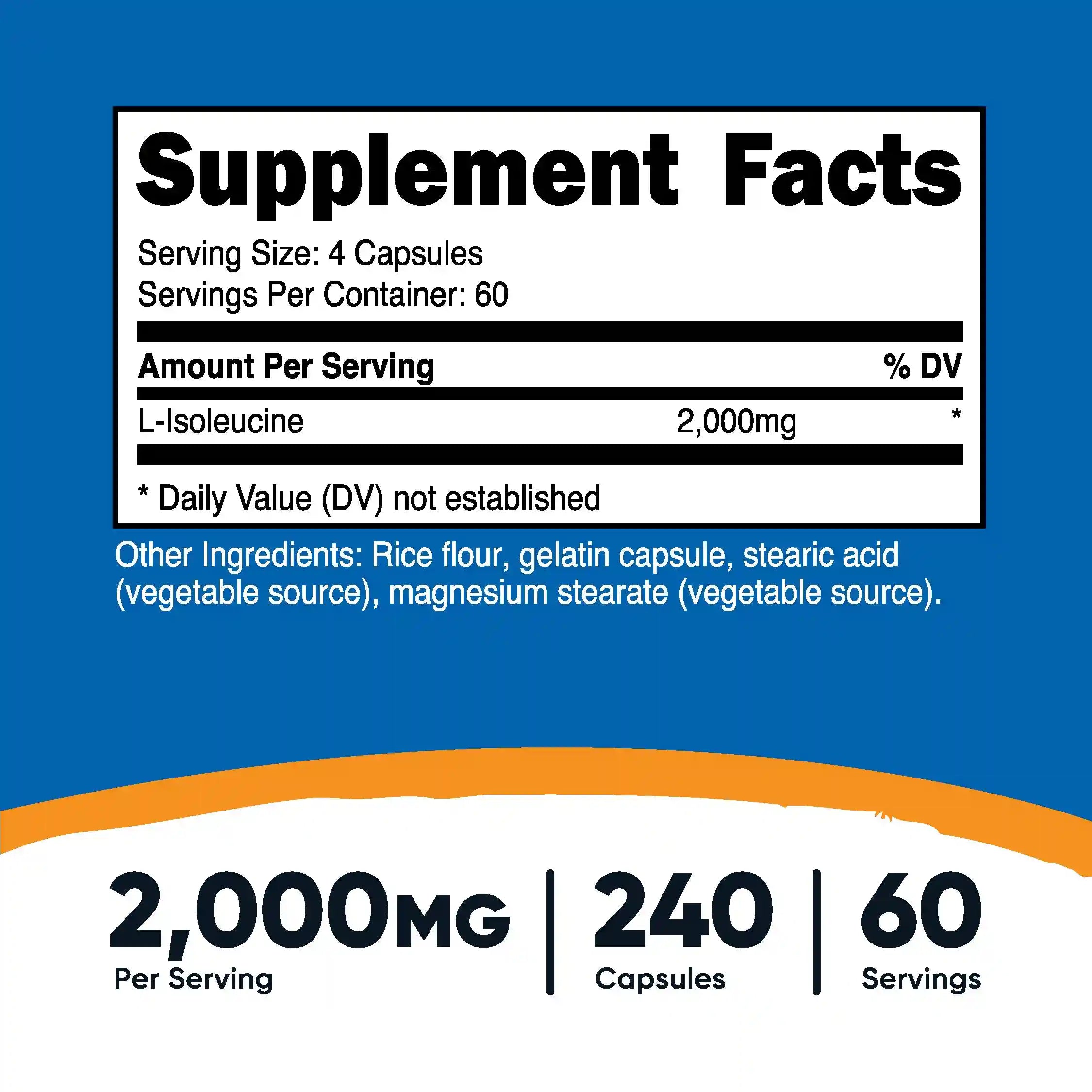 Nutricost L-Isoleucine Capsules Secondary image
