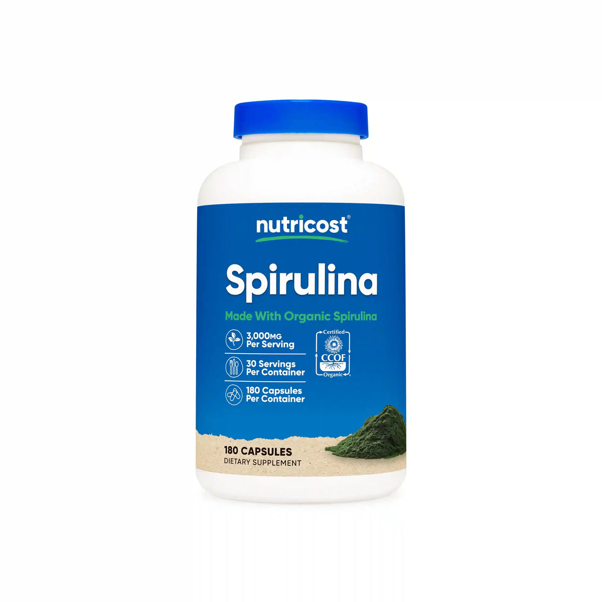 Nutricost Made With Organic Spirulina Capsules Main image