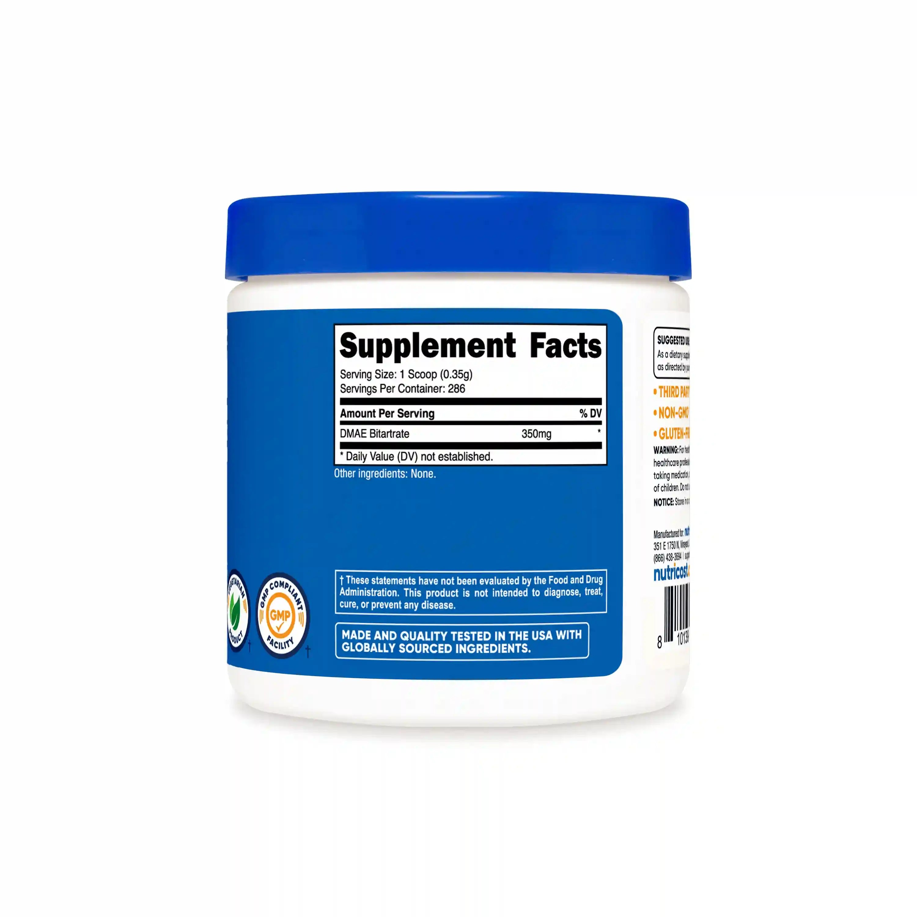 Nutricost DMAE Bitartrate Powder Secondary image