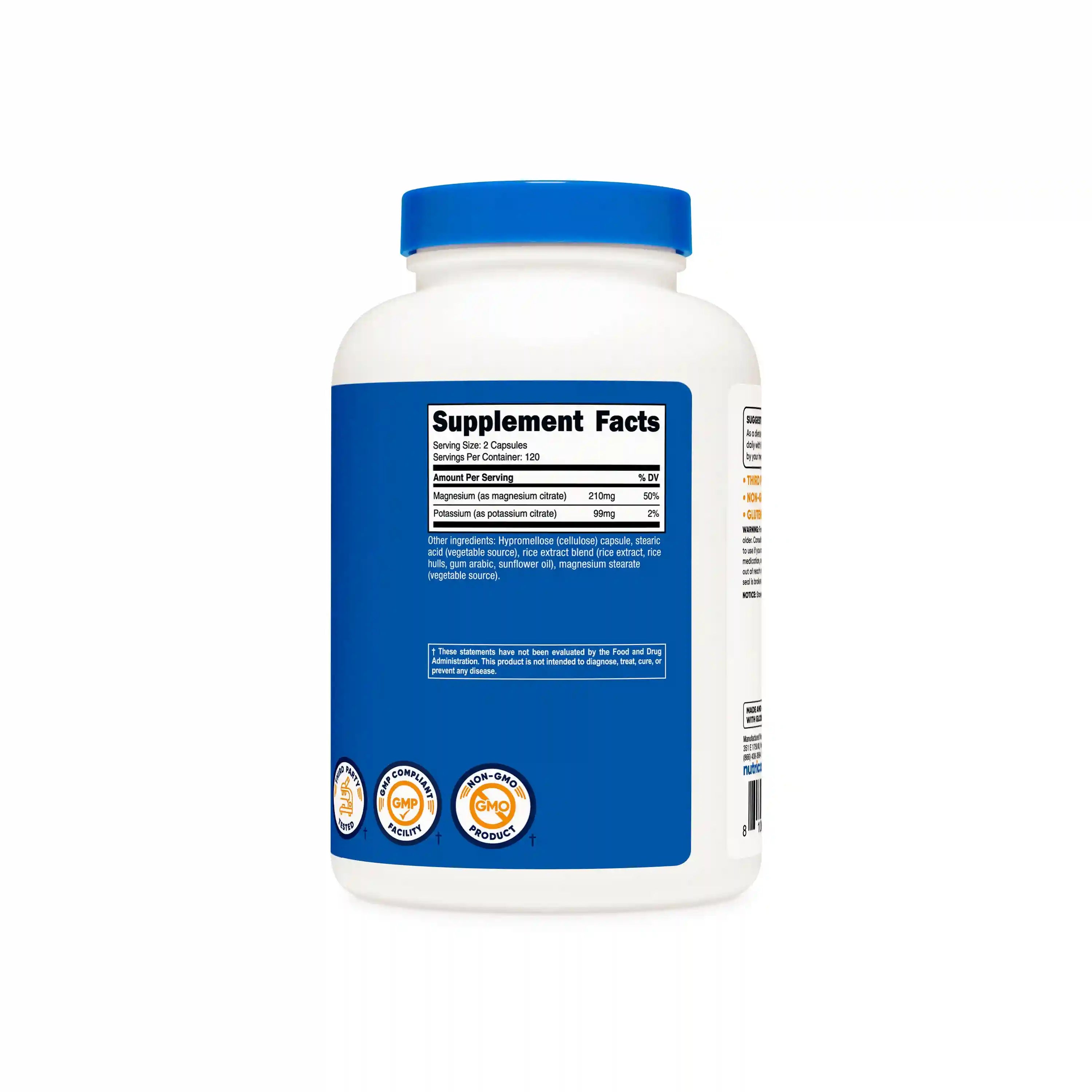 Nutricost Potassium + Magnesium Citrate Capsules Secondary image