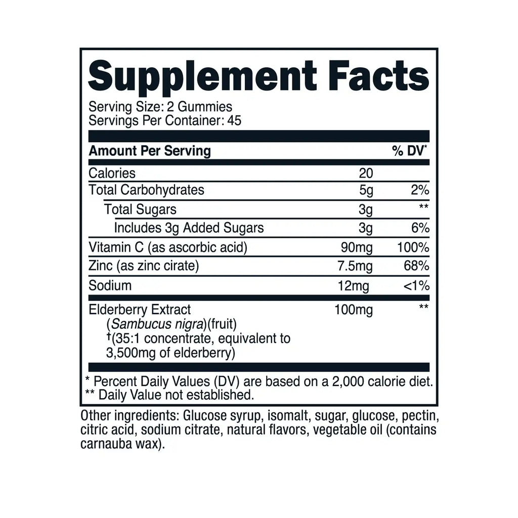 Nutricost Elderberry Gummies (with Vitamin C & Zinc)