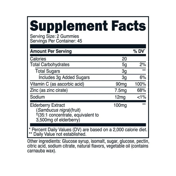 Nutricost Elderberry Gummies (with Vitamin C & Zinc)