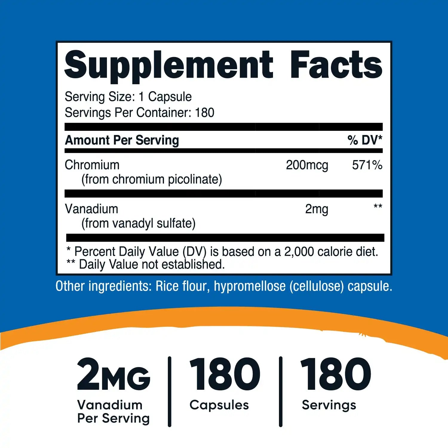 Nutricost Vanadium (With Chromium) Capsules Secondary image