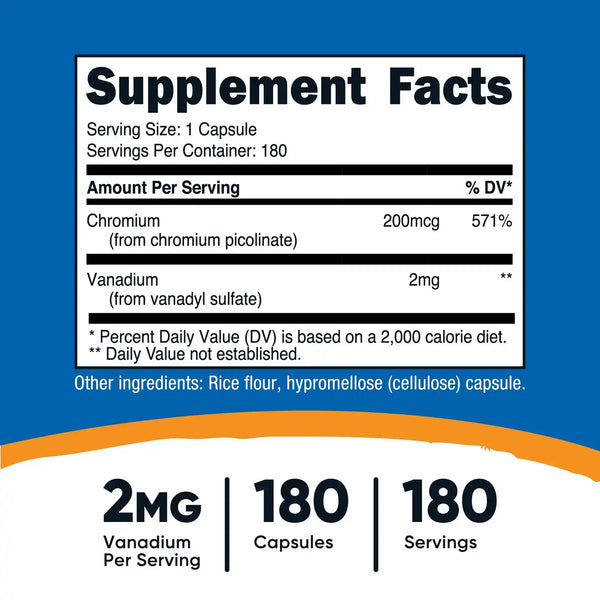Nutricost Vanadium (With Chromium) Capsules