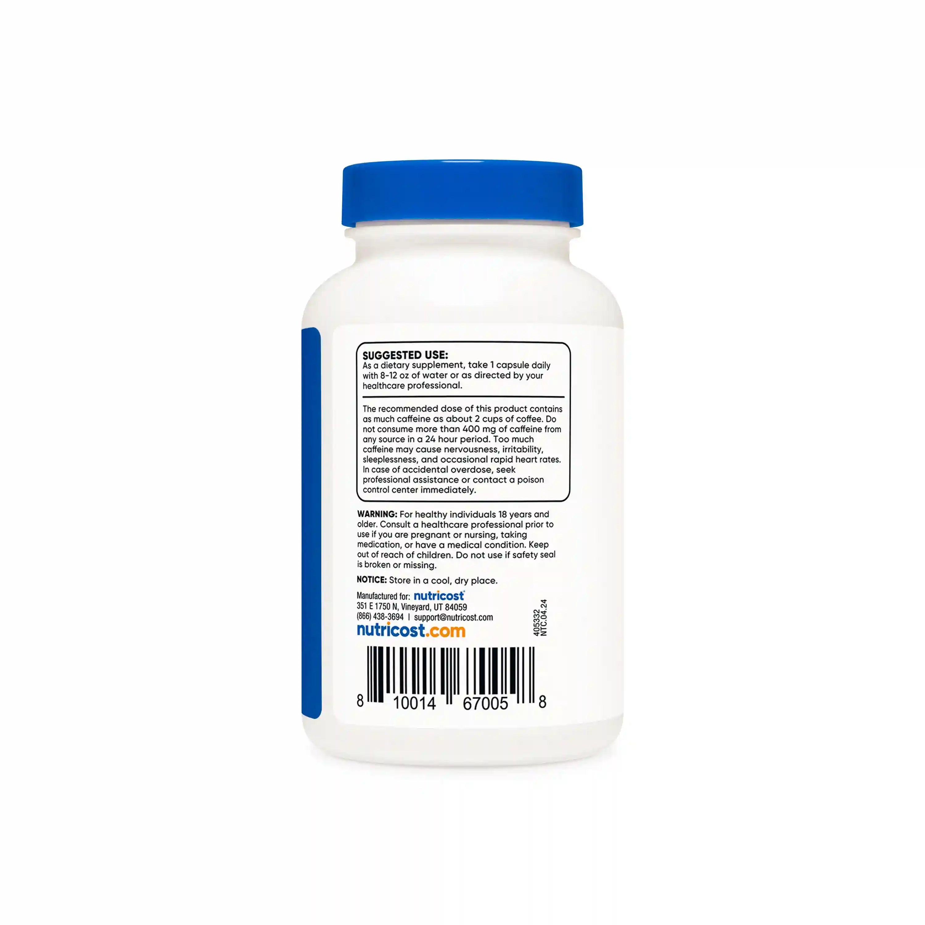 Nutricost Natural Caffeine Capsules Secondary image