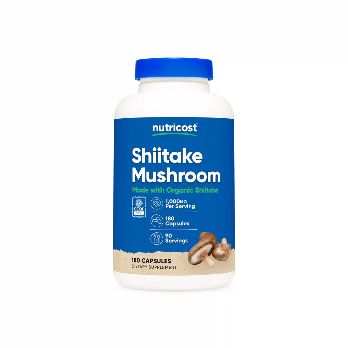 Nutricost Made With Organic Shiitake Mushroom Capsules Main image