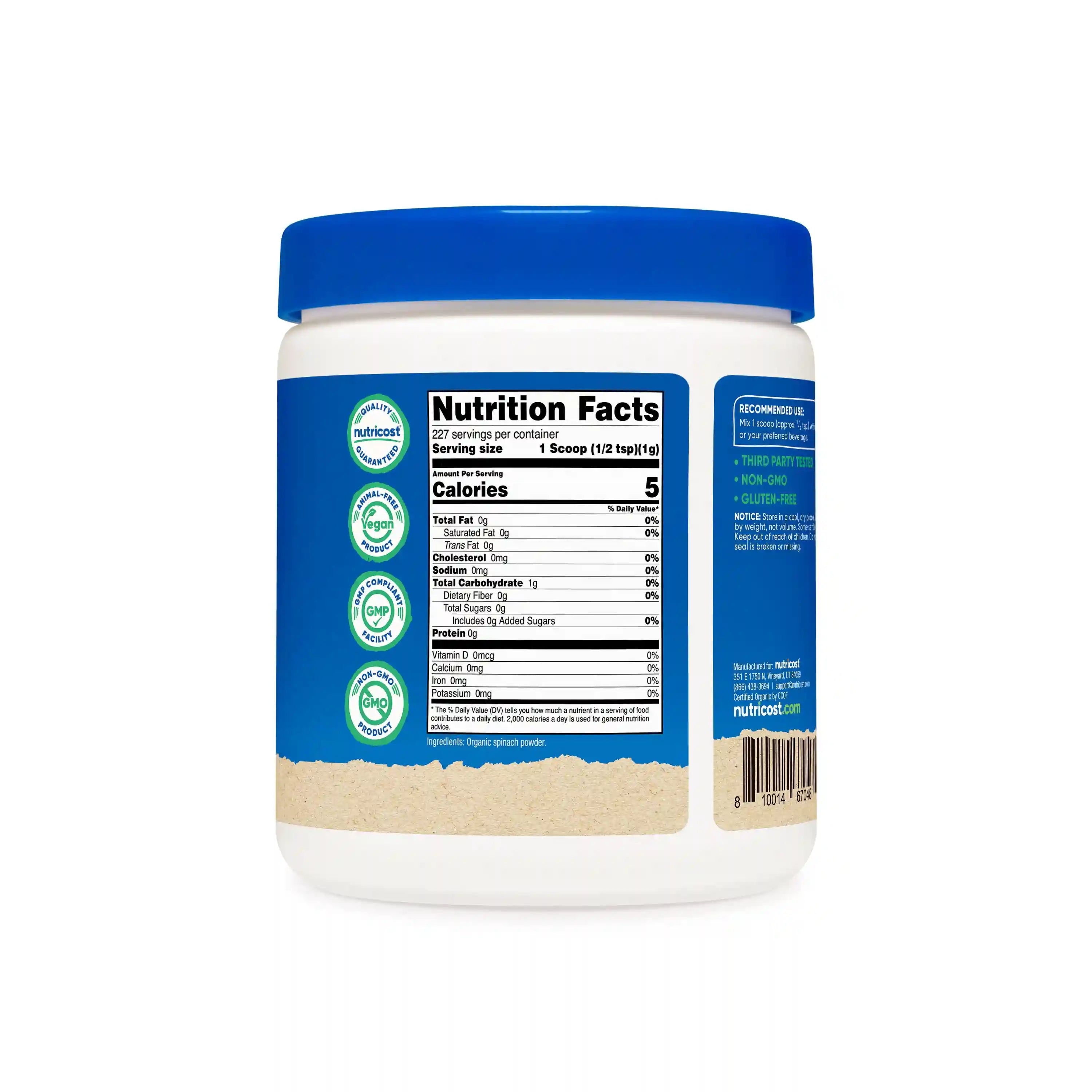 Nutricost Organic Spinach Powder Secondary image