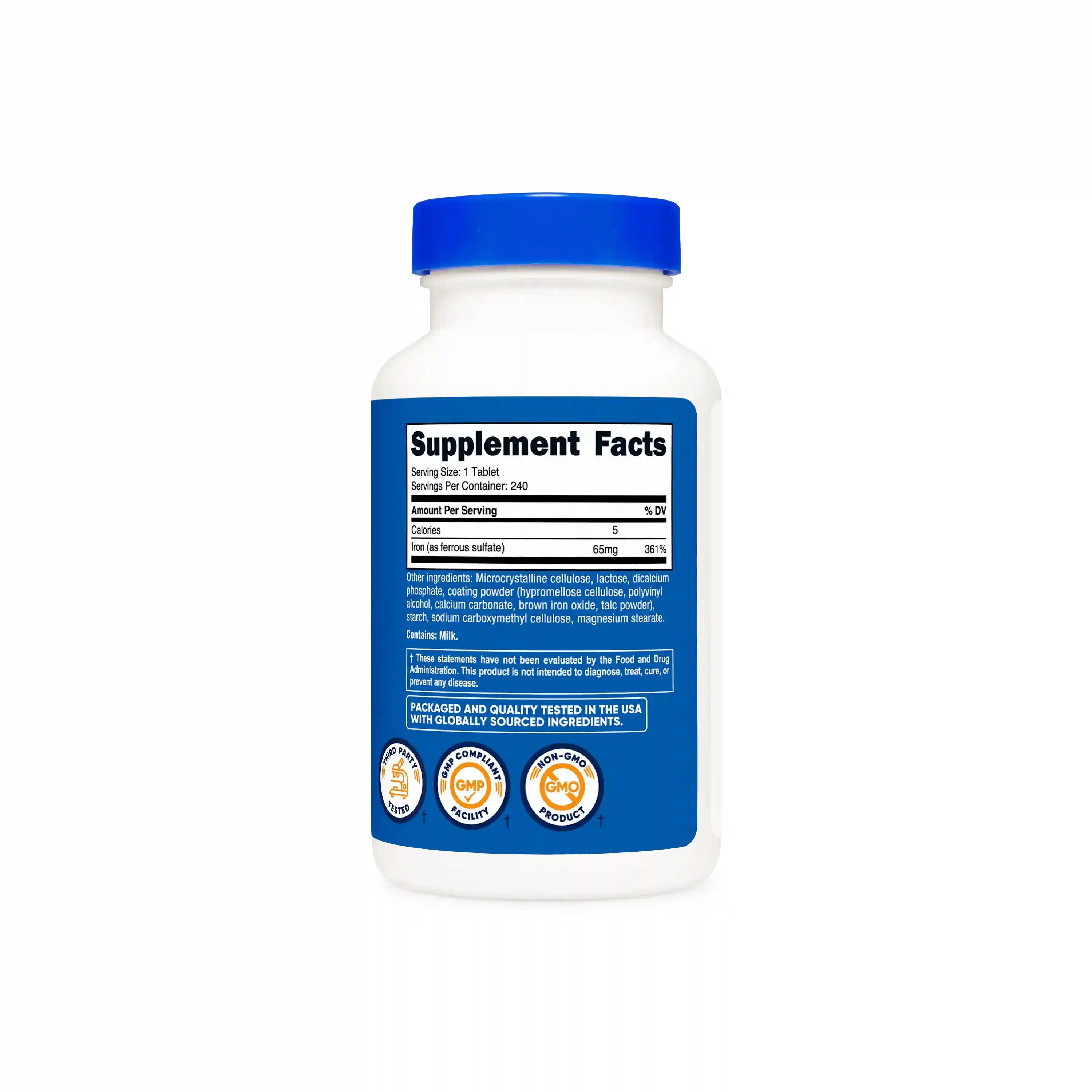 Nutricost Iron Tablets (as Ferrous Sulfate) Secondary image