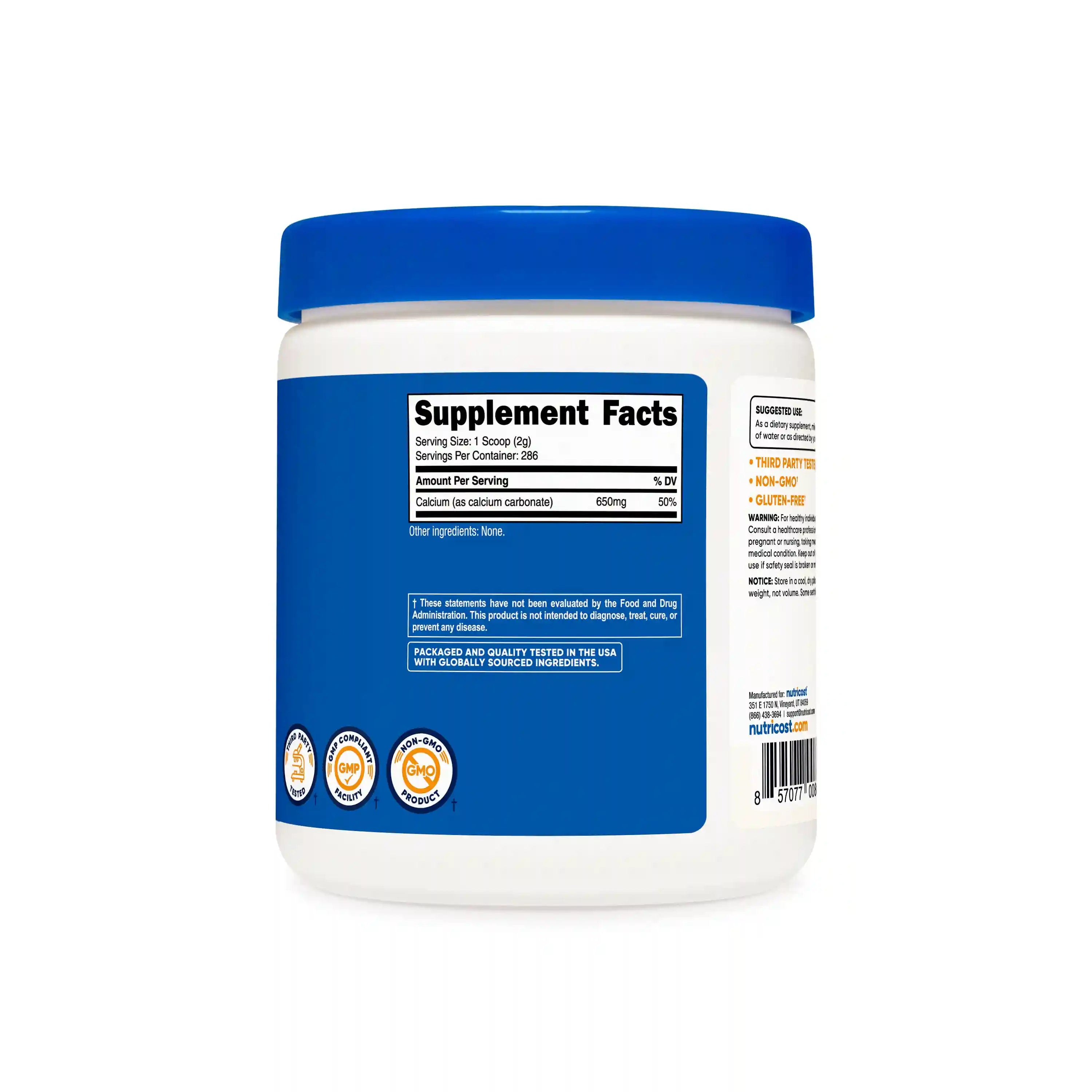 Nutricost Calcium Carbonate Powder Secondary image