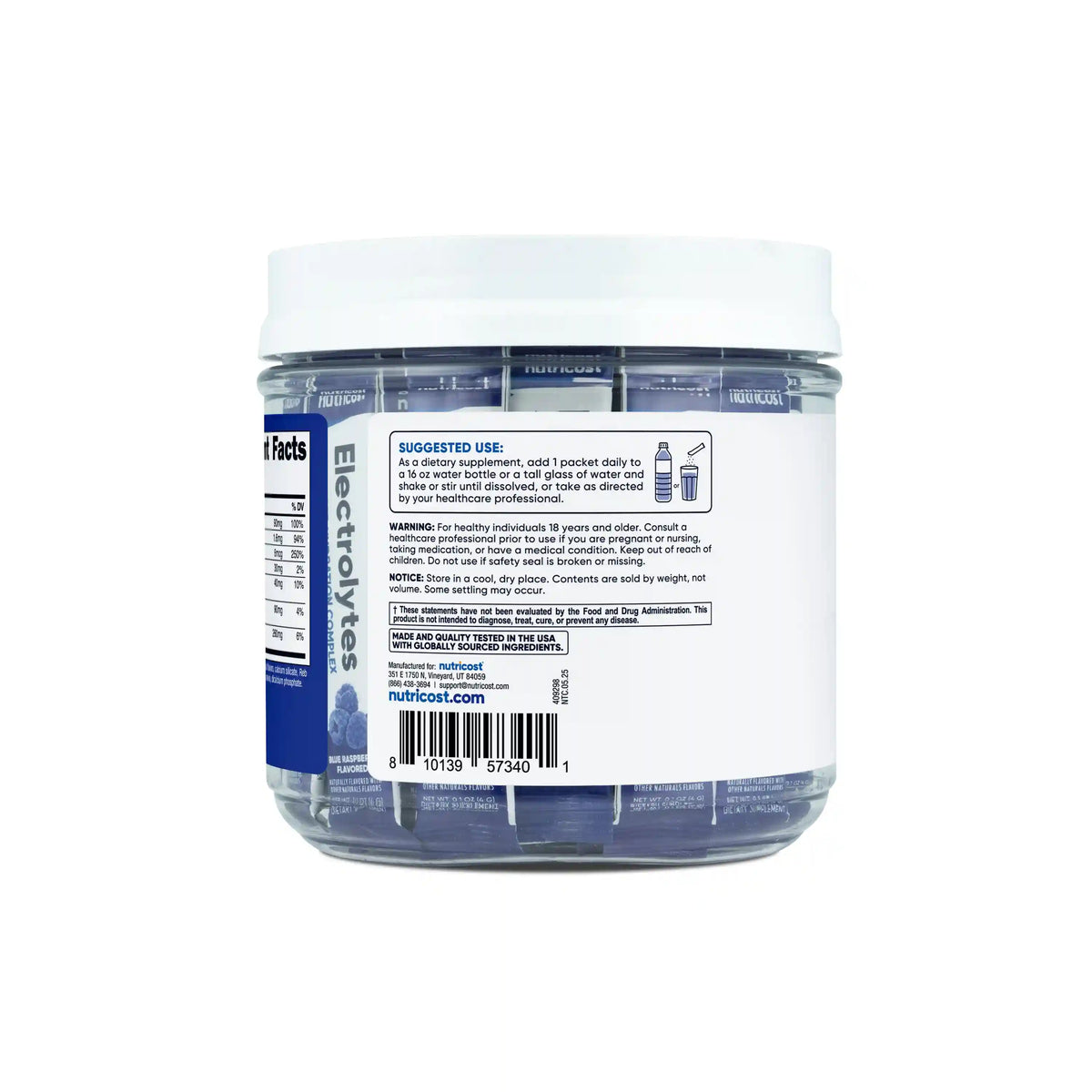 Nutricost Electrolytes Hydration Stick Packs (40 Pack)