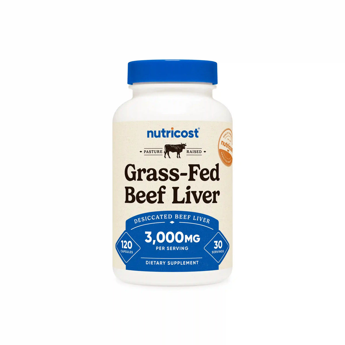 Nutricost Grass-Fed Desiccated Beef Liver Capsules Main image