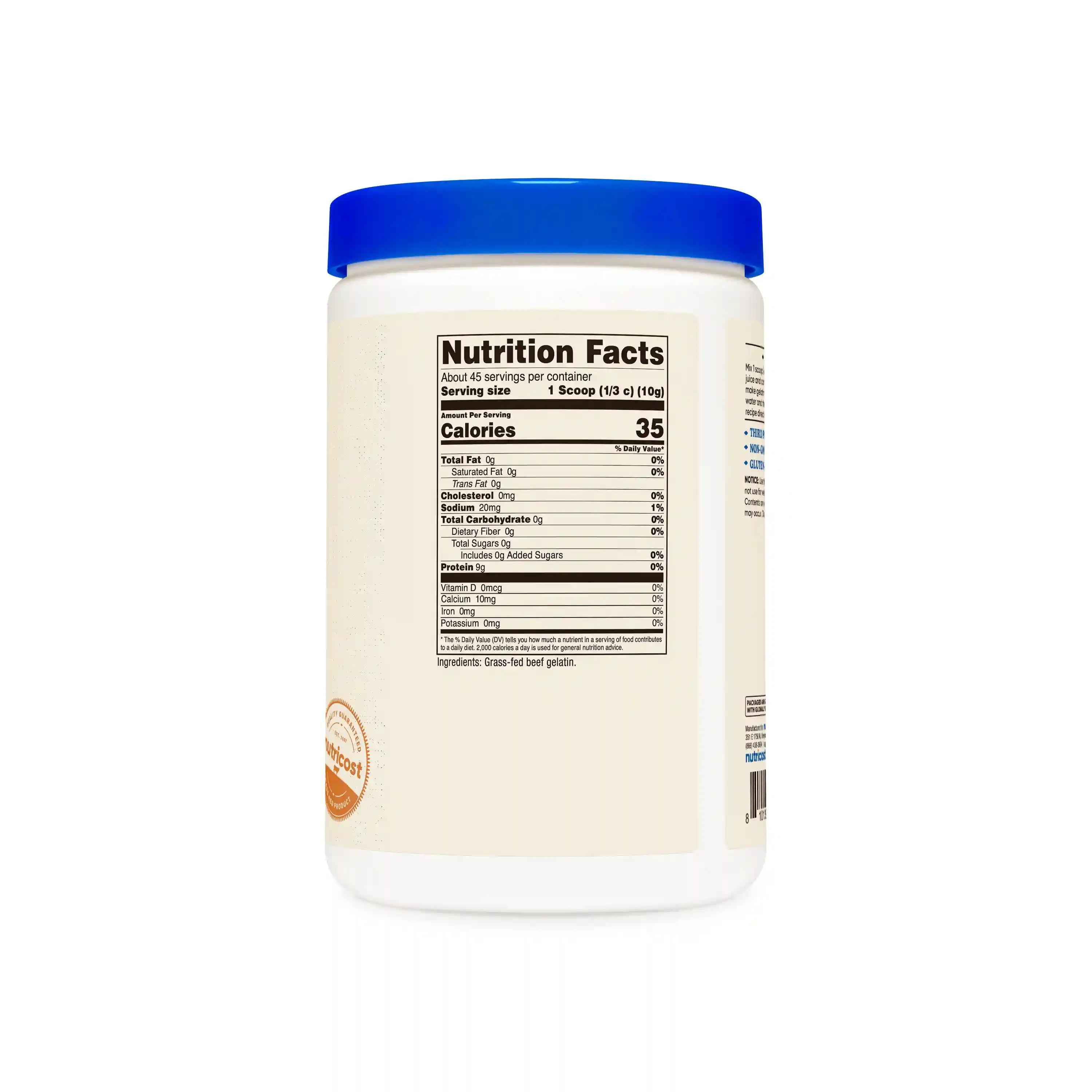 Nutricost Grass-Fed Beef Gelatin Powder Secondary image