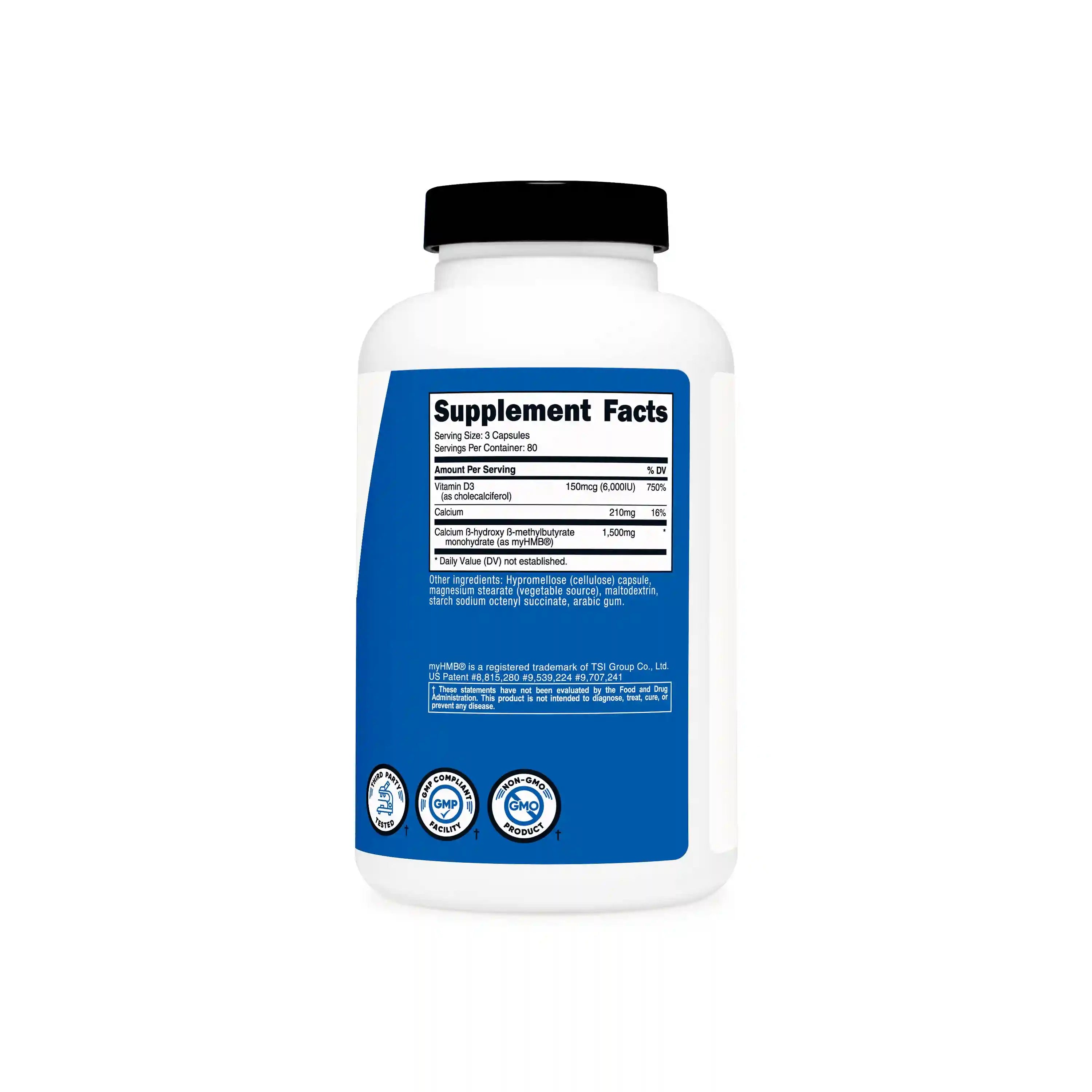 Nutricost HMB With Vitamin D3 Capsules Secondary image