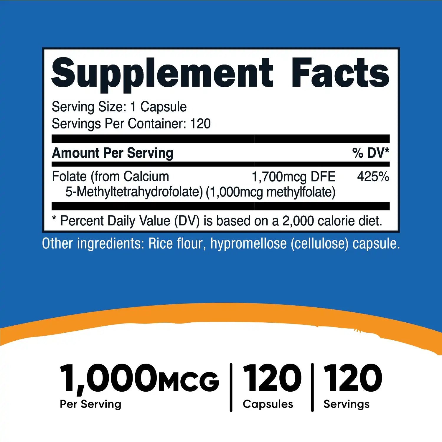 Nutricost Methyl Folate Capsules Secondary image