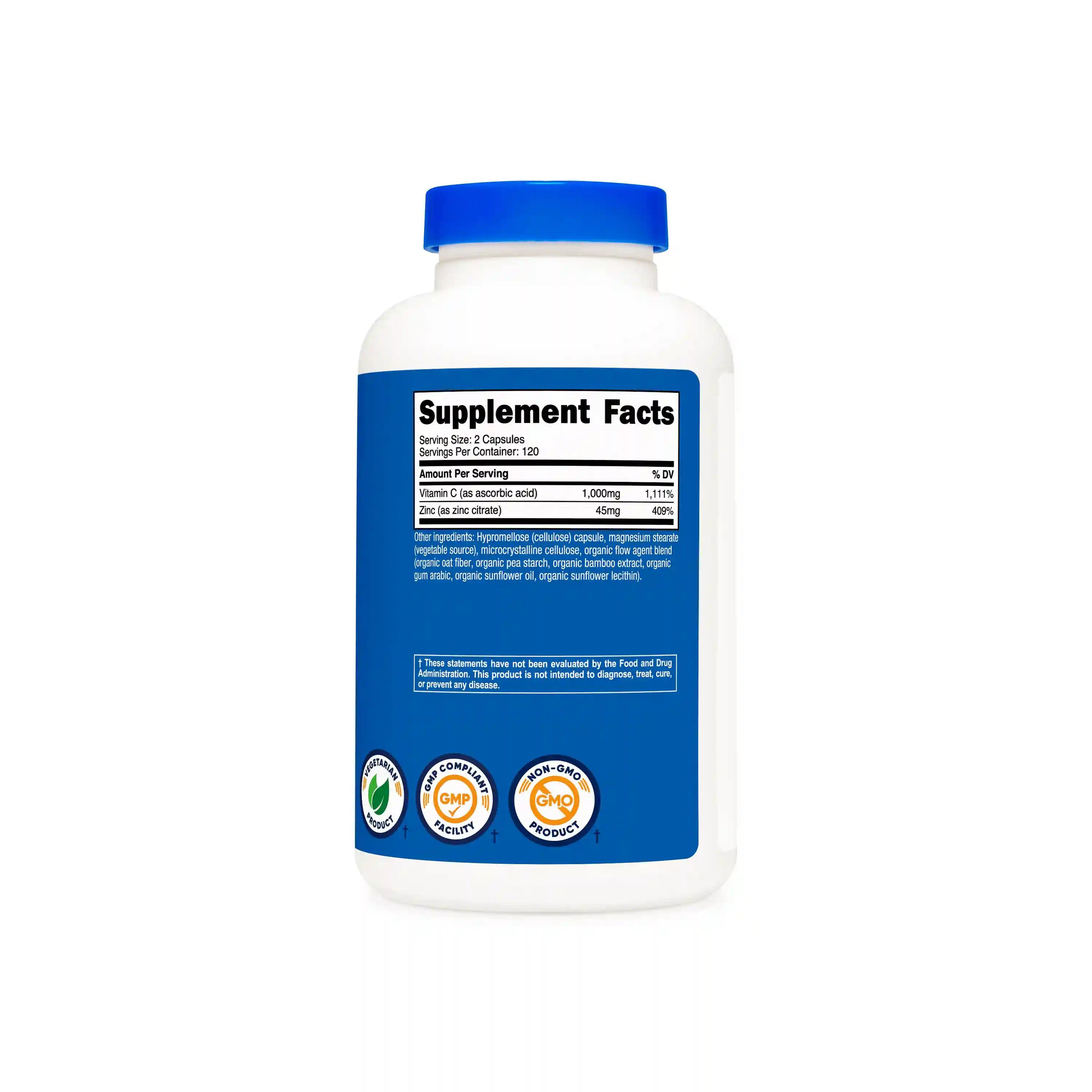 Nutricost Vitamin C (with Zinc) Capsules Secondary image