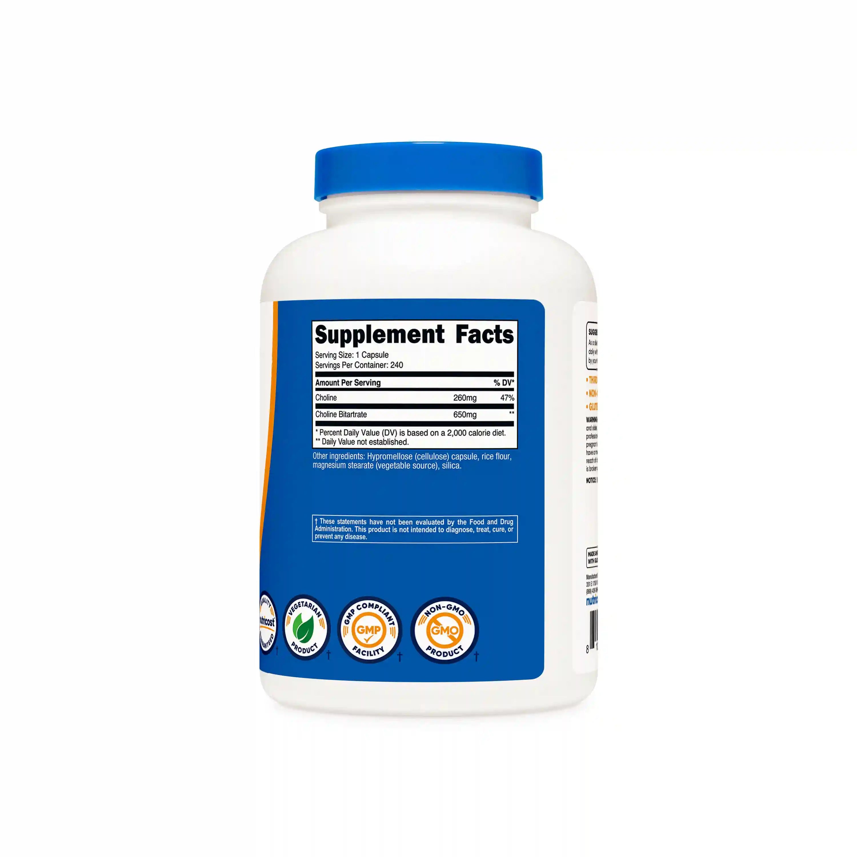 Nutricost Choline Bitartrate Capsules Secondary image